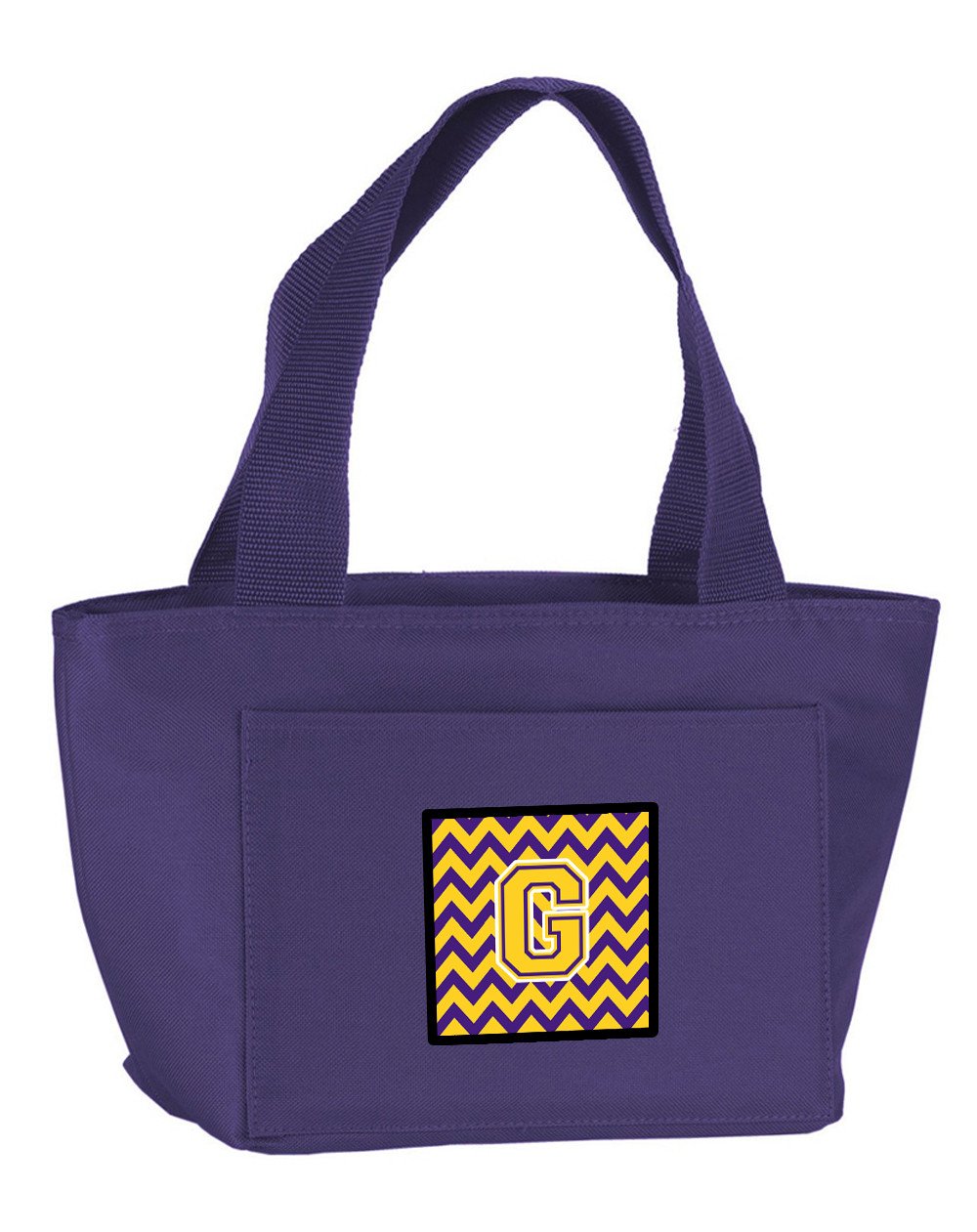 Letter G Chevron Purple and Gold Lunch Bag CJ1041-GPR-8808 by Caroline&#39;s Treasures