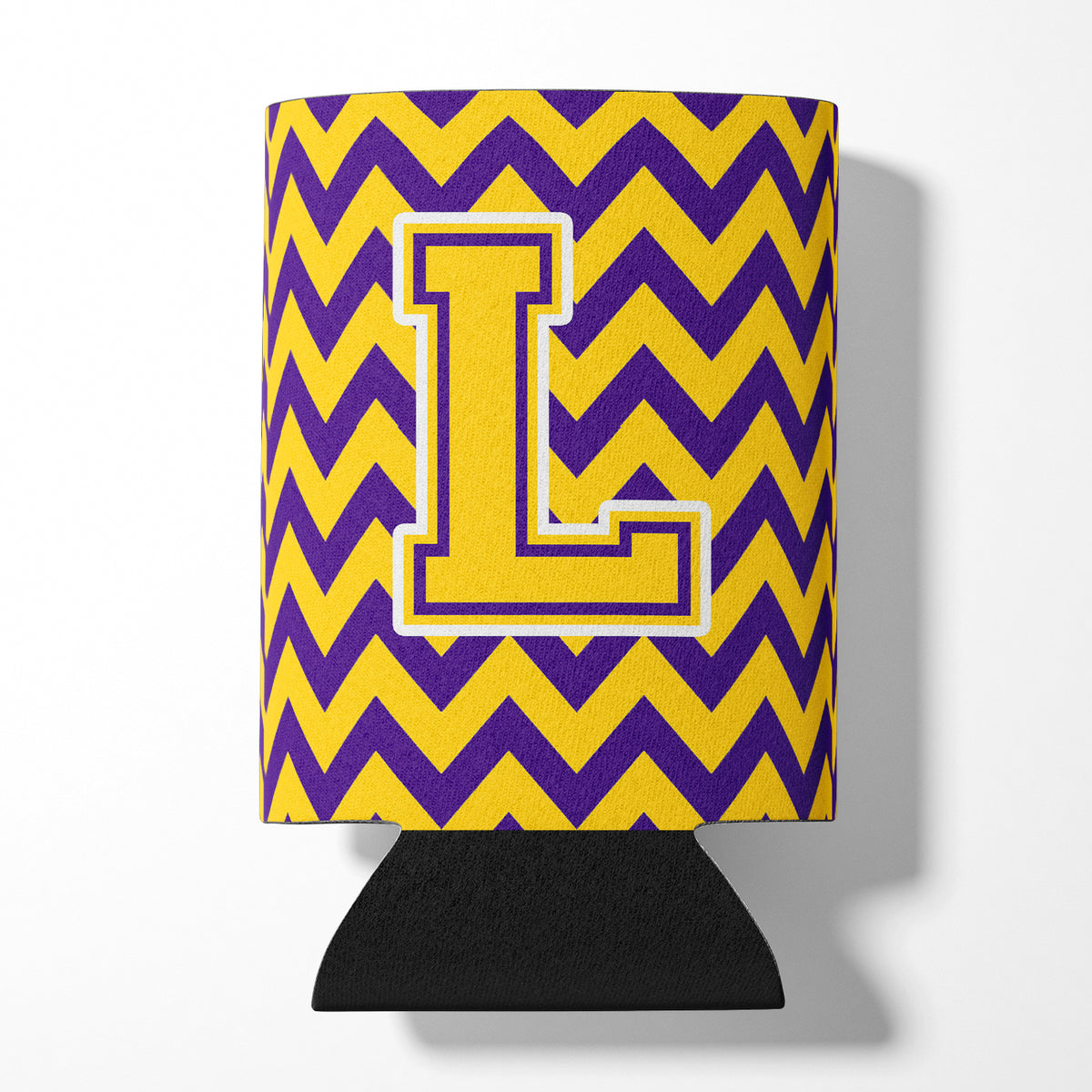 Letter L Chevron Purple and Gold Can or Bottle Hugger CJ1041-LCC.