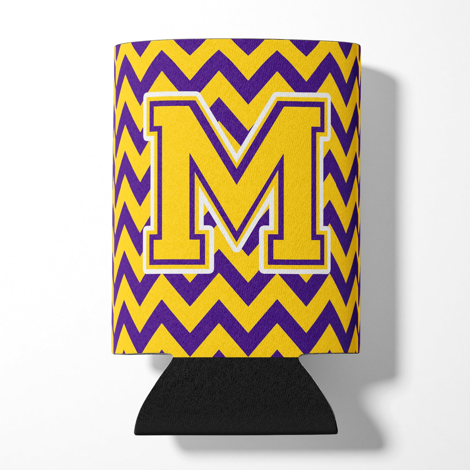 Letter M Chevron Purple and Gold Can or Bottle Hugger CJ1041-MCC.