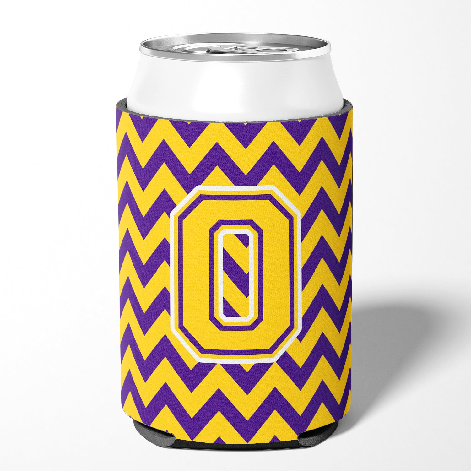 Letter O Chevron Purple and Gold Can or Bottle Hugger CJ1041-OCC.