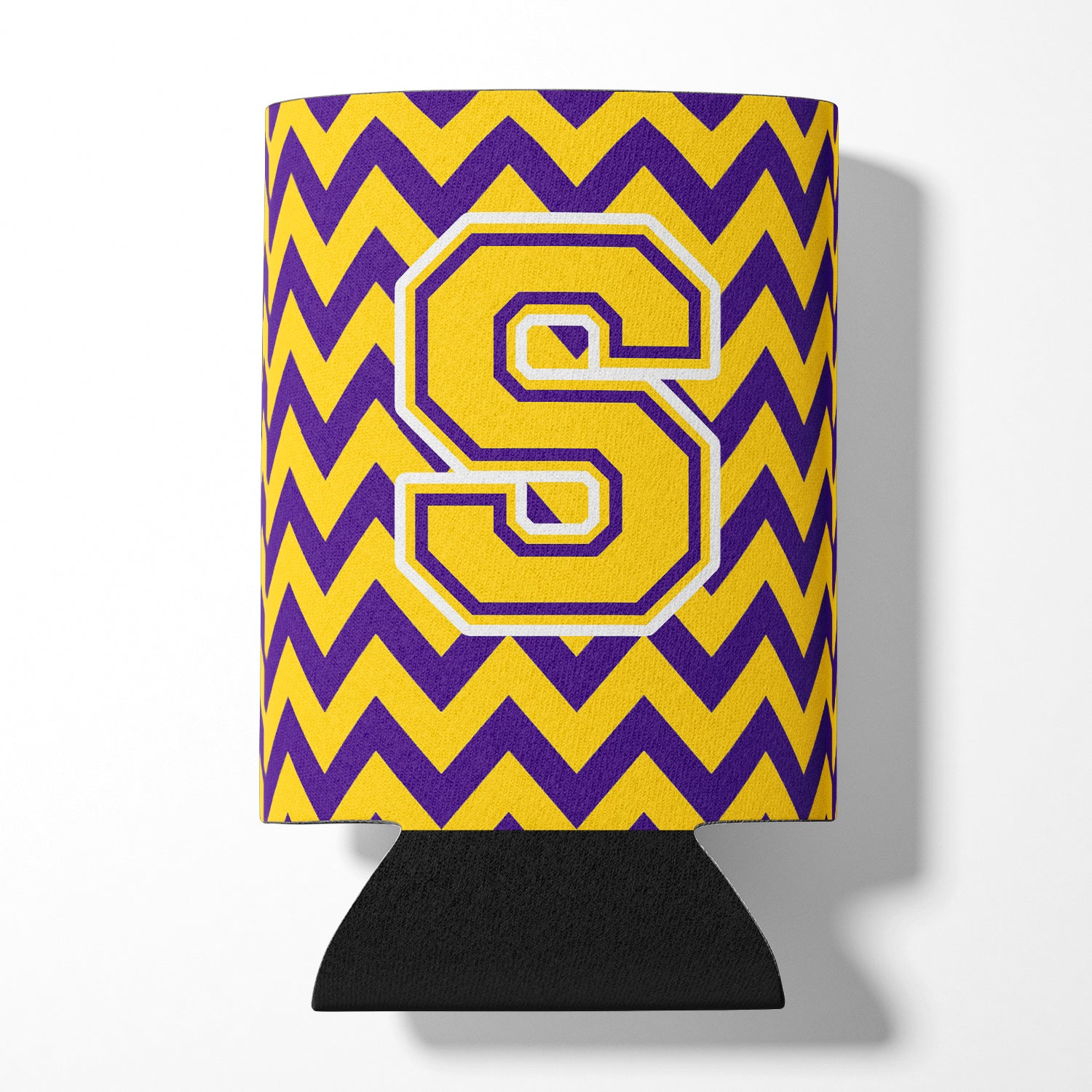 Letter S Chevron Purple and Gold Can or Bottle Hugger CJ1041-SCC.