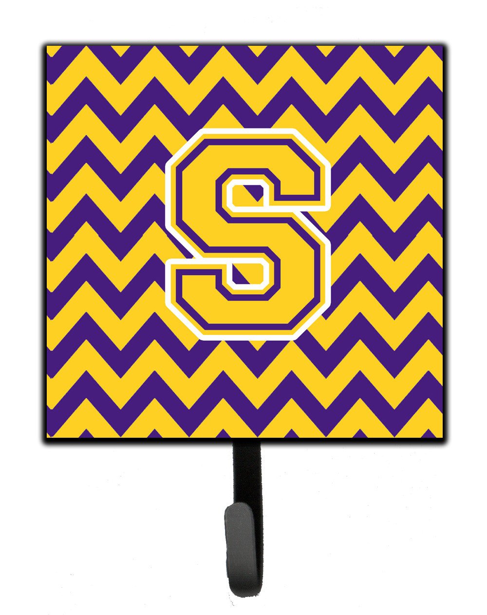 Letter S Chevron Purple and Gold Leash or Key Holder CJ1041-SSH4 by Caroline's Treasures