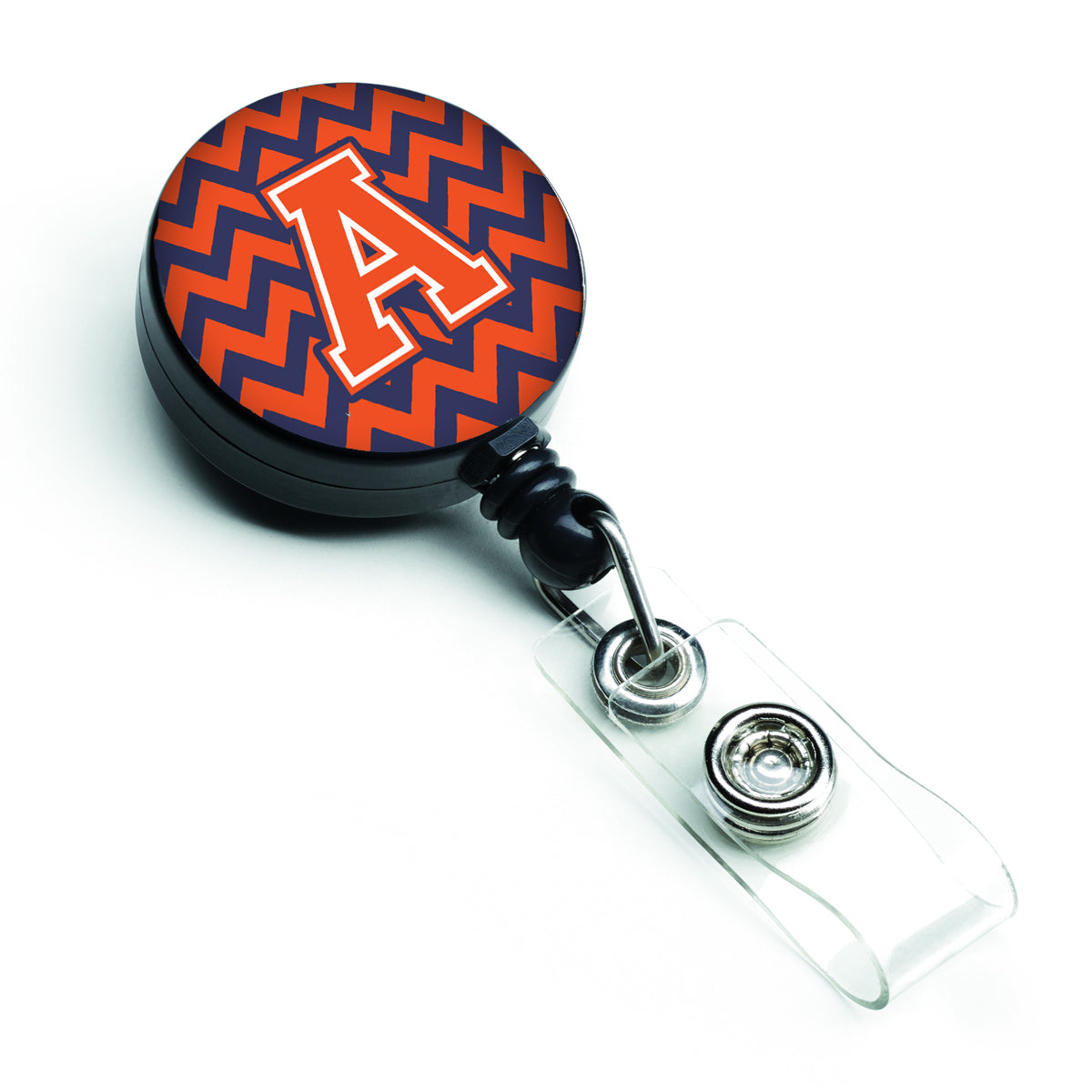 Letter A Chevron Orange and Blue Retractable Badge Reel CJ1042-ABR.