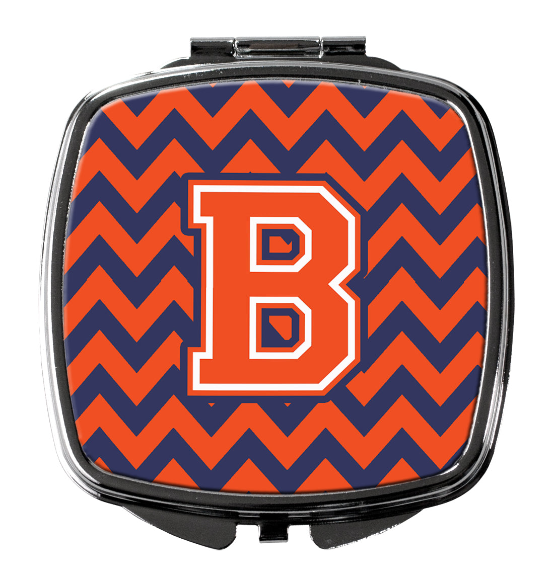 Letter B Chevron Orange and Blue Compact Mirror CJ1042-BSCM  the-store.com.