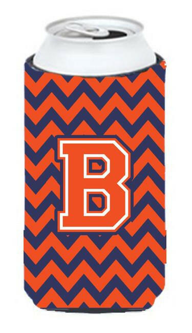 Letter B Chevron Orange Blue Tall Boy Beverage Insulator Hugger CJ1042-BTBC by Caroline's Treasures