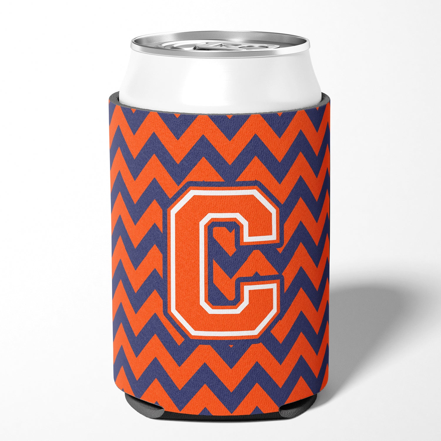 Letter C Chevron Orange and Blue Can or Bottle Hugger CJ1042-CCC.