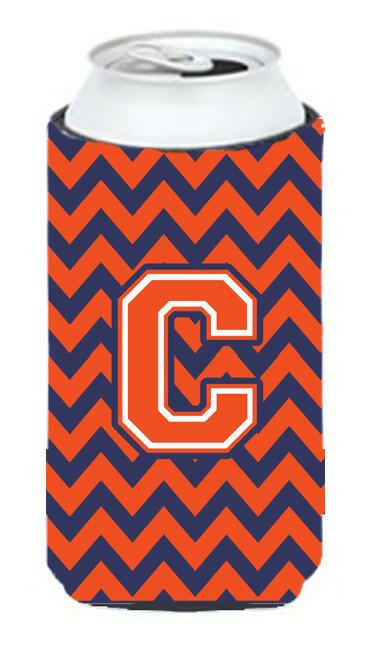 Letter C Chevron Orange Blue Tall Boy Beverage Insulator Hugger CJ1042-CTBC by Caroline's Treasures