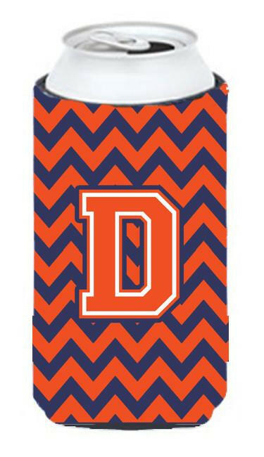 Letter D Chevron Orange Blue Tall Boy Beverage Insulator Hugger CJ1042-DTBC by Caroline's Treasures