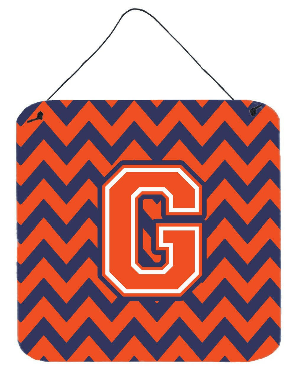 Letter G Chevron Orange and Blue Wall or Door Hanging Prints CJ1042-GDS66 by Caroline's Treasures