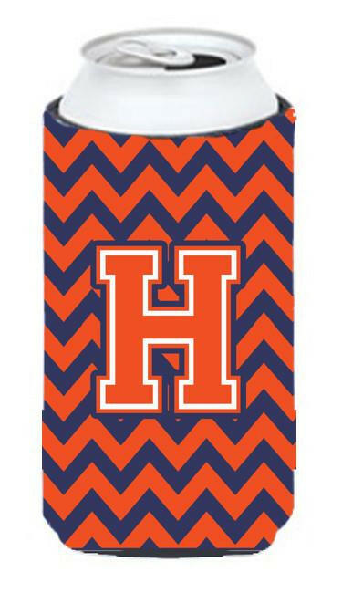 Letter H Chevron Orange Blue Tall Boy Beverage Insulator Hugger CJ1042-HTBC by Caroline's Treasures