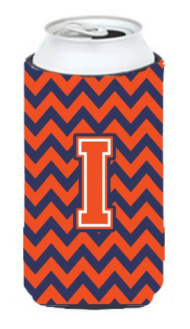 Letter I Chevron Orange Blue Tall Boy Beverage Insulator Hugger CJ1042-ITBC by Caroline's Treasures