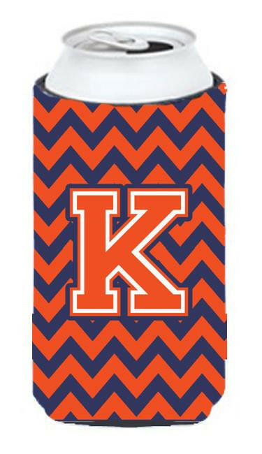 Letter K Chevron Orange Blue Tall Boy Beverage Insulator Hugger CJ1042-KTBC by Caroline's Treasures