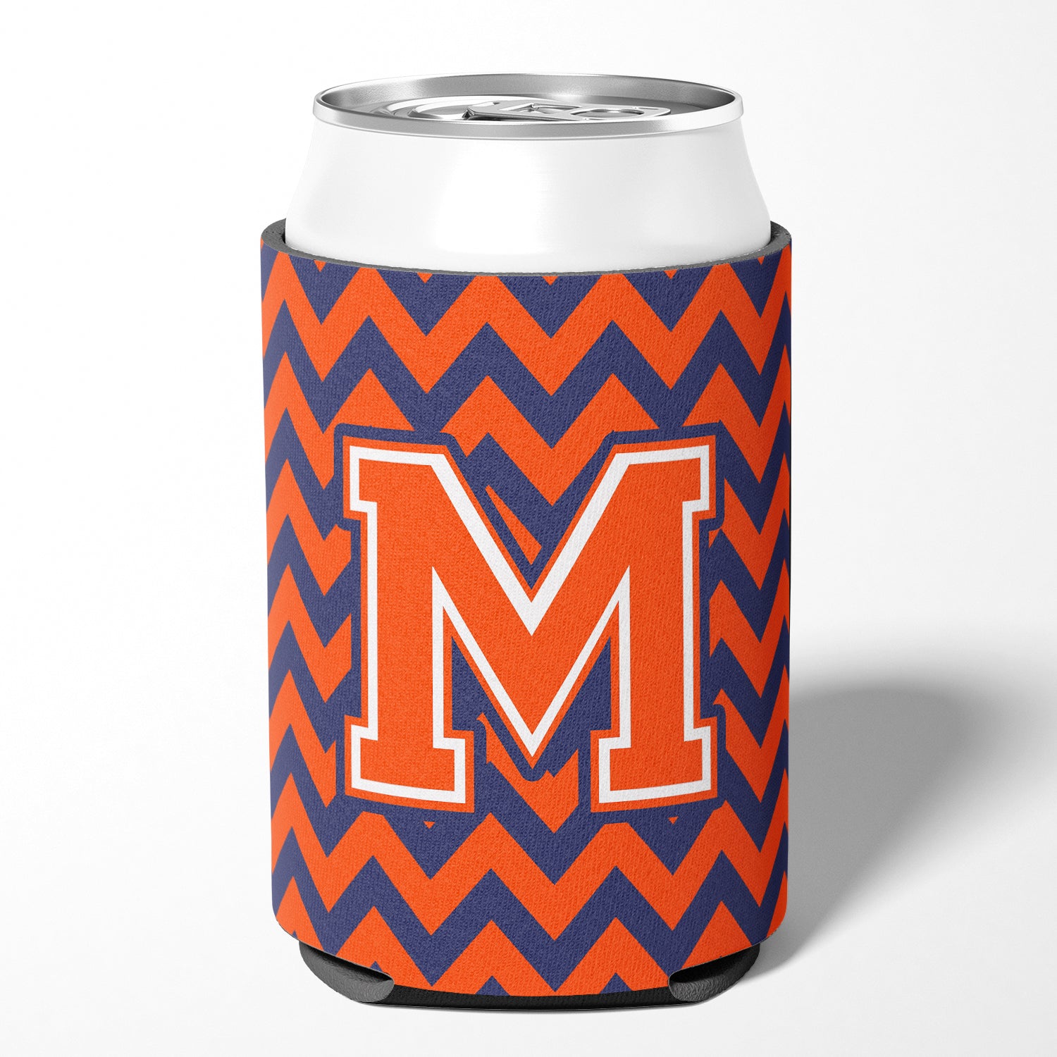 Letter M Chevron Orange and Blue Can or Bottle Hugger CJ1042-MCC.