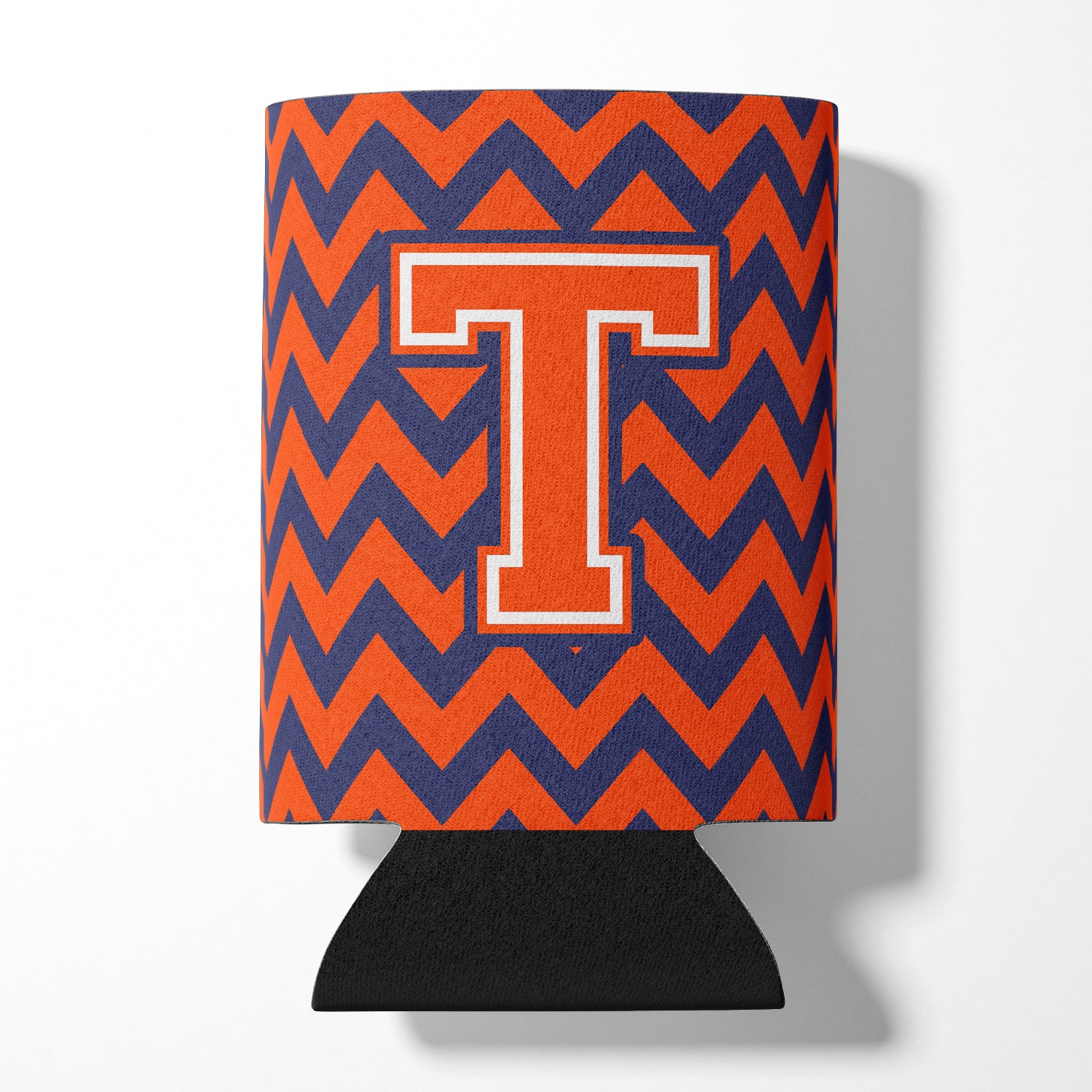 Letter T Chevron Orange and Blue Can or Bottle Hugger CJ1042-TCC.