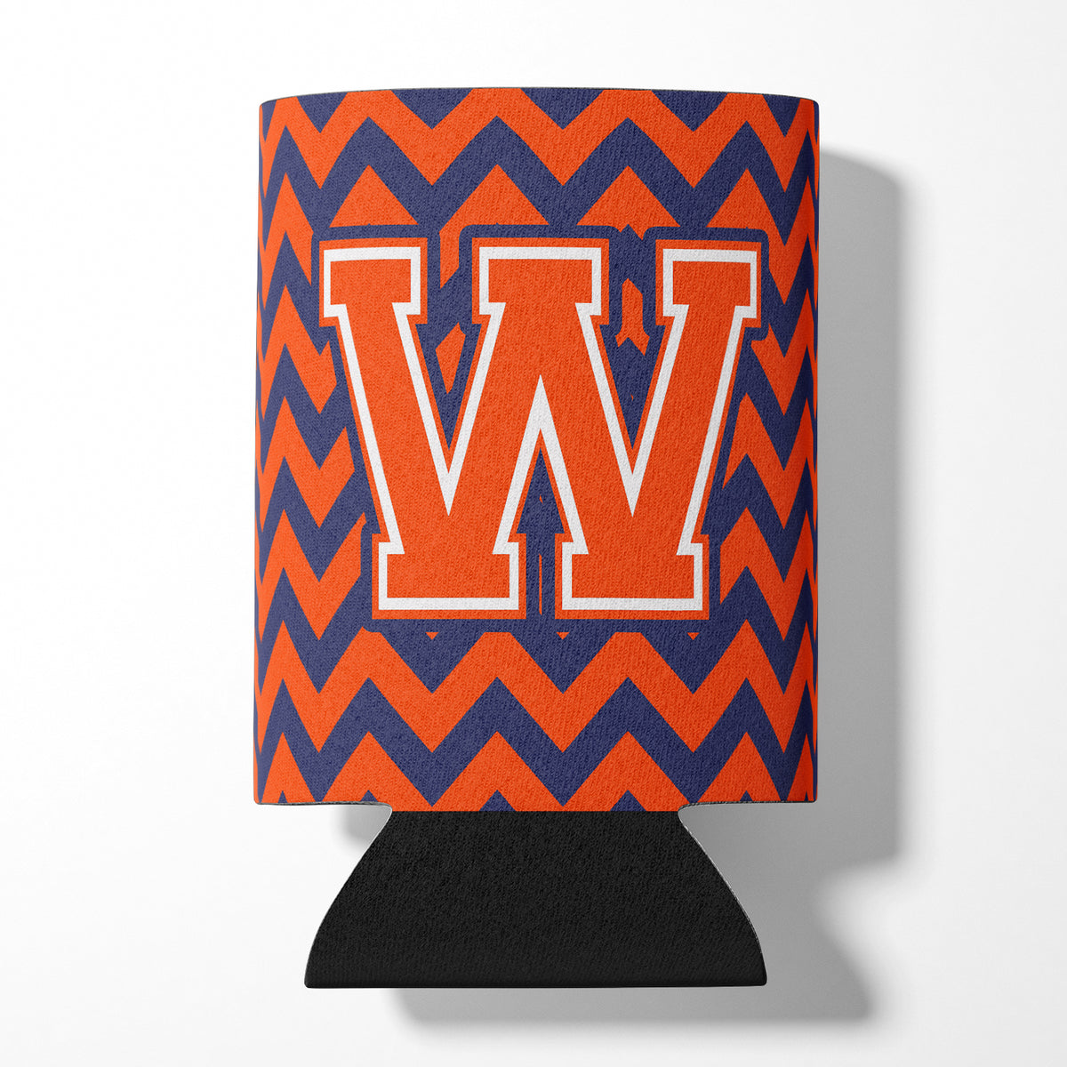 Letter W Chevron Orange and Blue Can or Bottle Hugger CJ1042-WCC.