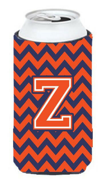 Letter Z Chevron Orange Blue Tall Boy Beverage Insulator Hugger CJ1042-ZTBC by Caroline's Treasures