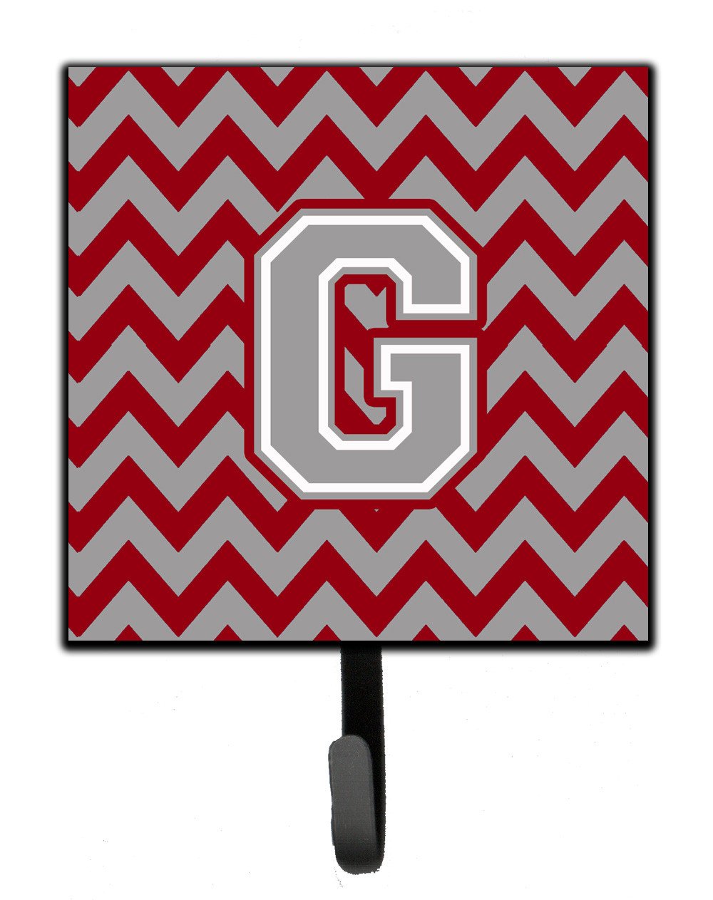 Letter G Chevron Crimson and Grey   Leash or Key Holder CJ1043-GSH4 by Caroline's Treasures