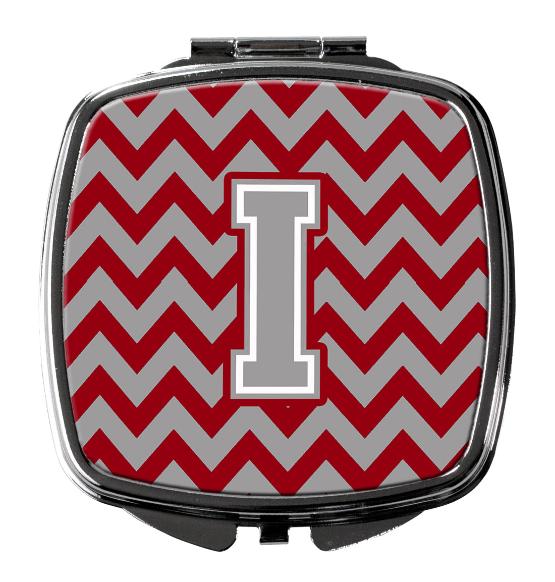 Letter I Chevron Crimson and Grey   Compact Mirror CJ1043-ISCM  the-store.com.