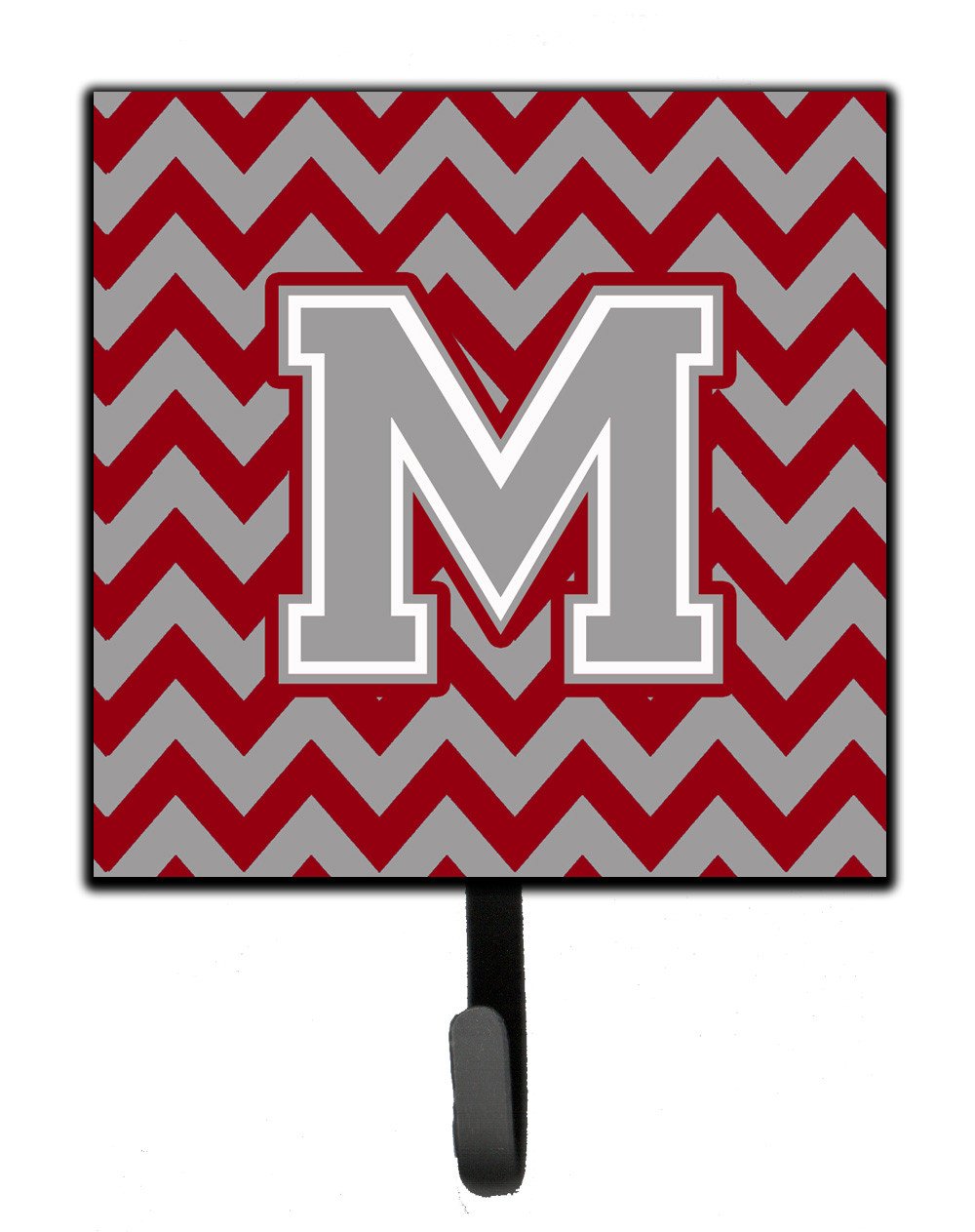 Letter M Chevron Crimson and Grey   Leash or Key Holder CJ1043-MSH4 by Caroline's Treasures