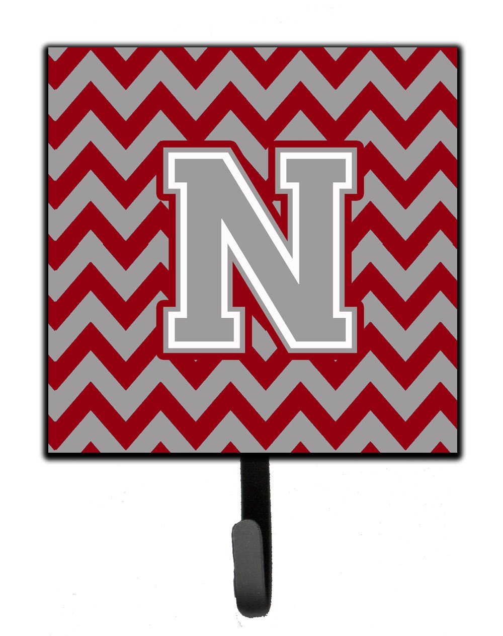 Letter N Chevron Crimson and Grey   Leash or Key Holder CJ1043-NSH4 by Caroline's Treasures