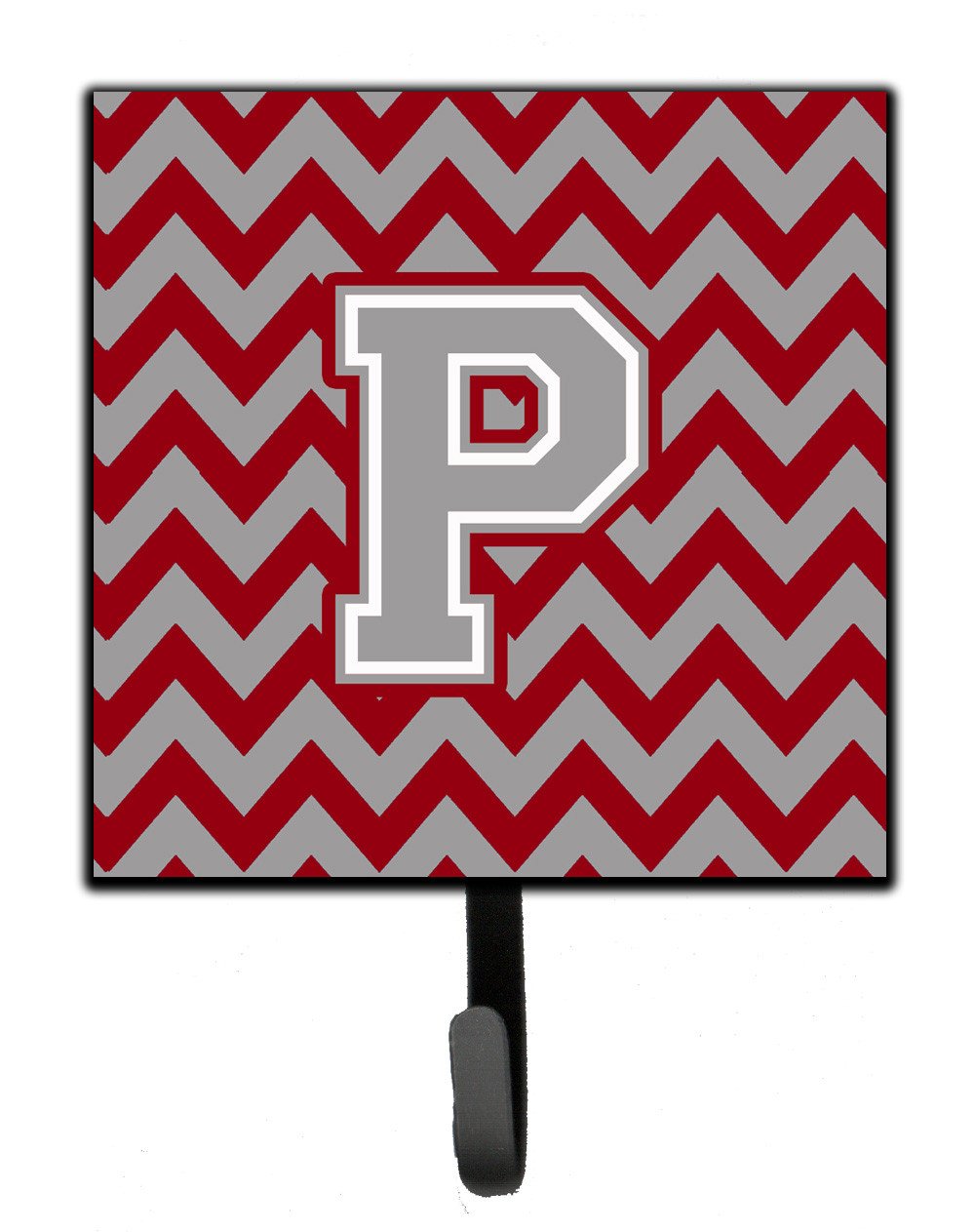 Letter P Chevron Crimson and Grey   Leash or Key Holder CJ1043-PSH4 by Caroline's Treasures