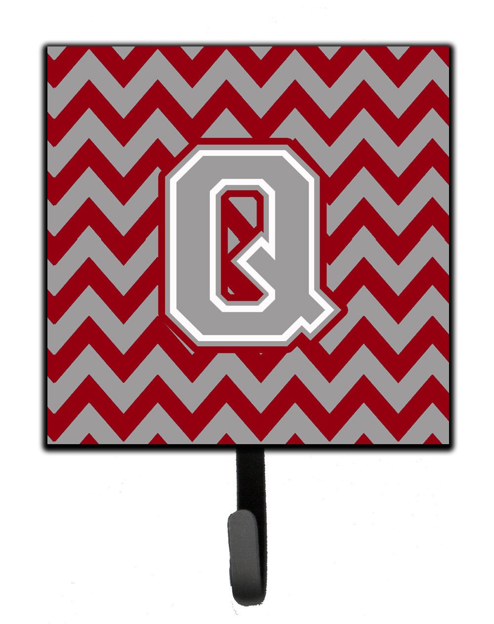 Letter Q Chevron Crimson and Grey   Leash or Key Holder CJ1043-QSH4 by Caroline's Treasures