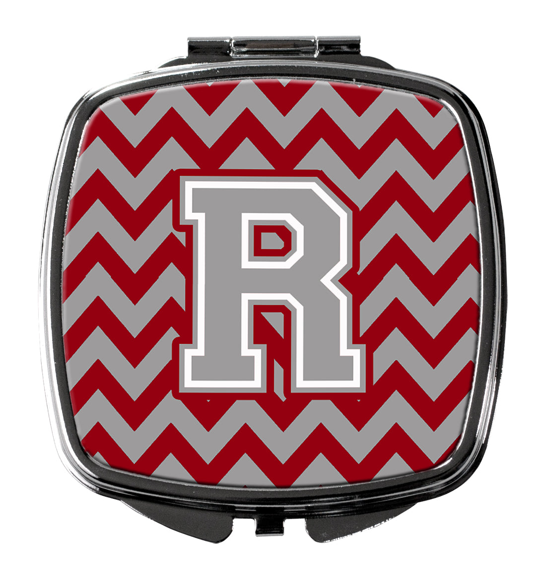 Letter R Chevron Crimson and Grey   Compact Mirror CJ1043-RSCM  the-store.com.