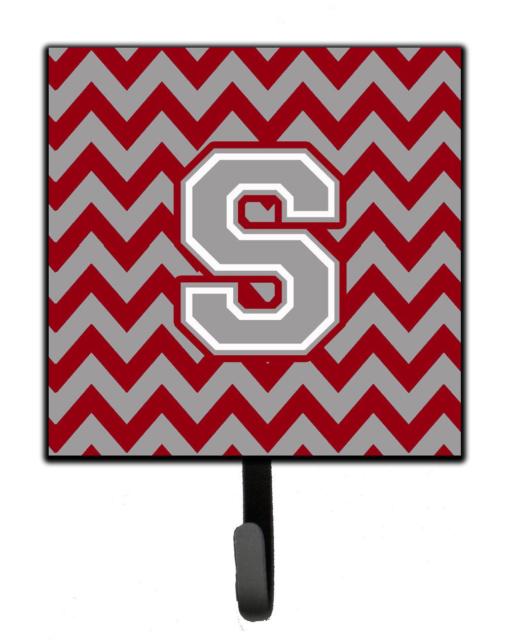 Letter S Chevron Crimson and Grey   Leash or Key Holder CJ1043-SSH4 by Caroline's Treasures