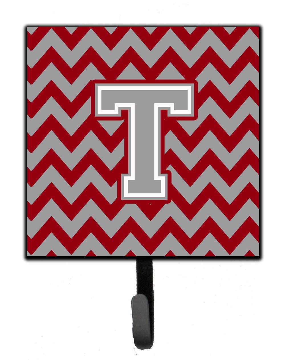 Letter T Chevron Crimson and Grey   Leash or Key Holder CJ1043-TSH4 by Caroline's Treasures