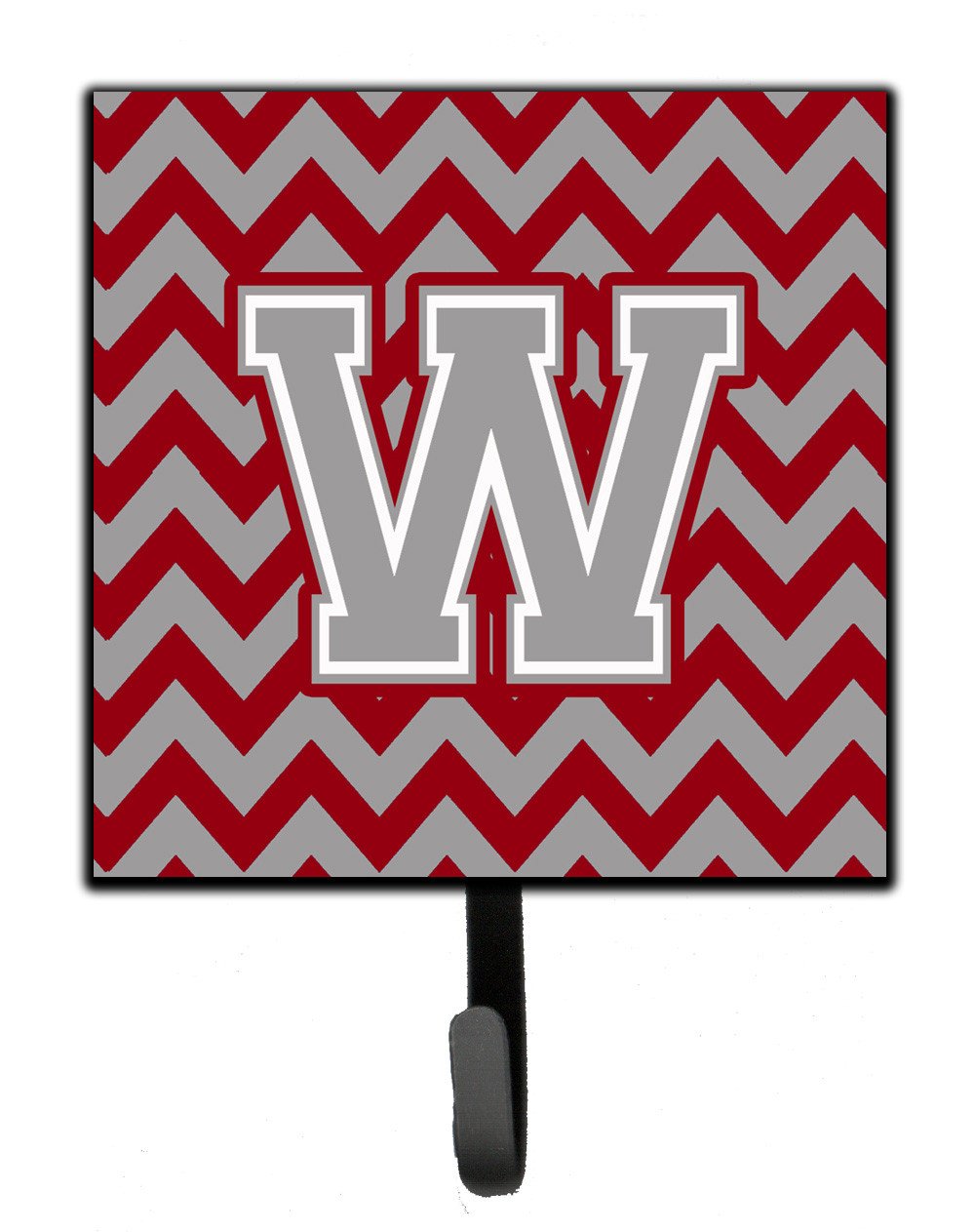 Letter W Chevron Crimson and Grey   Leash or Key Holder CJ1043-WSH4 by Caroline's Treasures