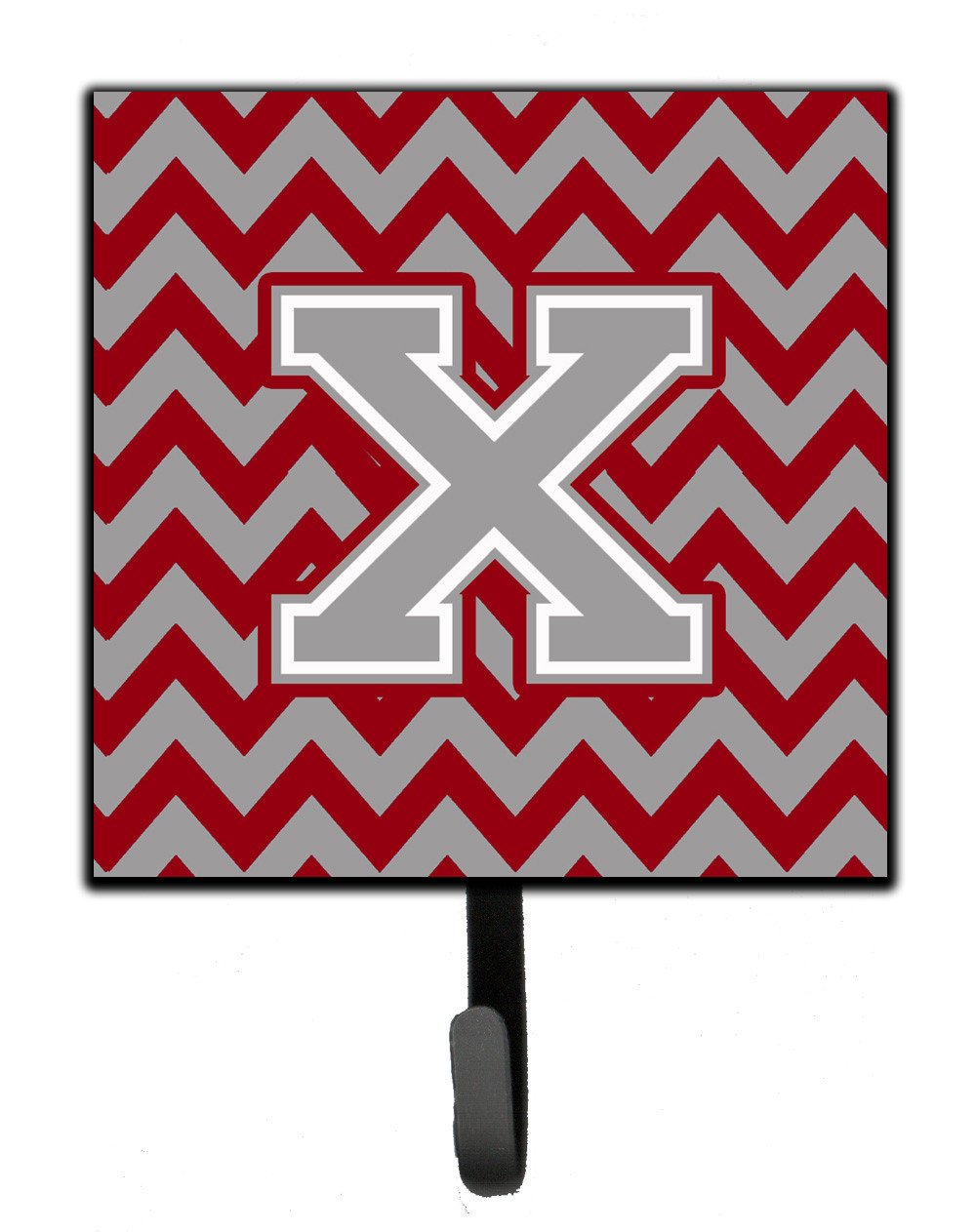 Letter X Chevron Crimson and Grey   Leash or Key Holder CJ1043-XSH4 by Caroline's Treasures