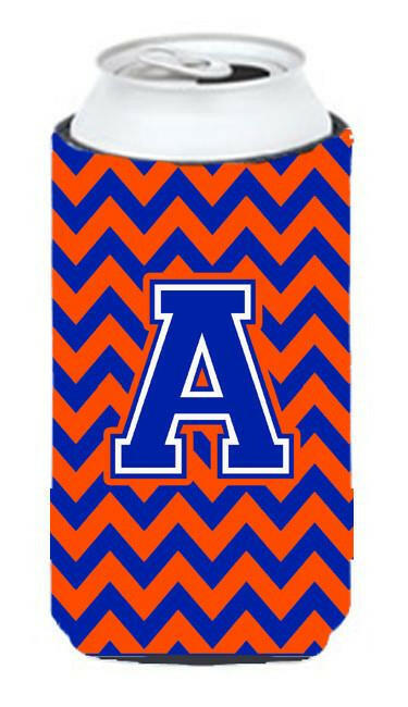 Letter A Chevron Orange and Blue Tall Boy Beverage Insulator Hugger CJ1044-ATBC by Caroline's Treasures