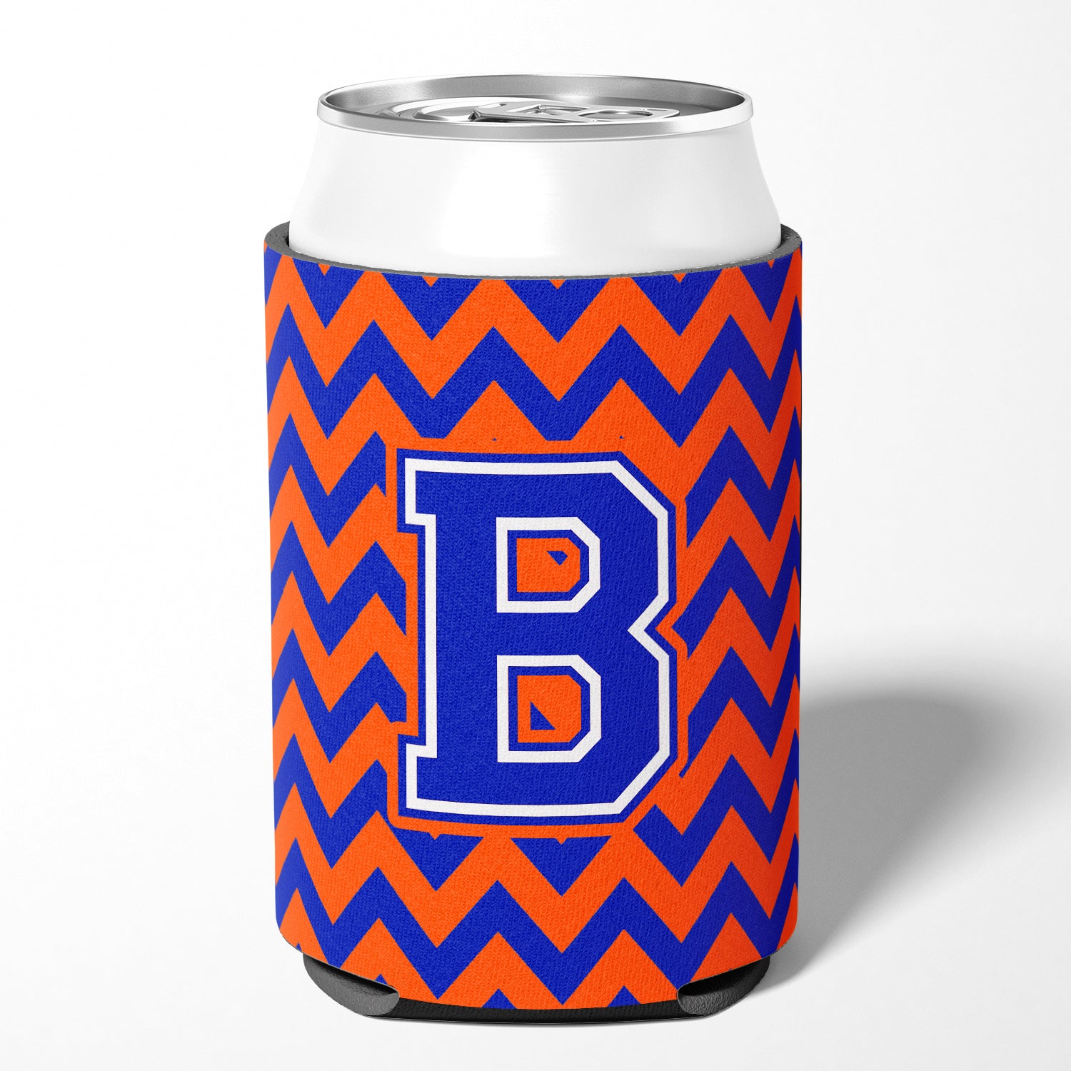 Letter B Chevron Orange and Blue Can or Bottle Hugger CJ1044-BCC.