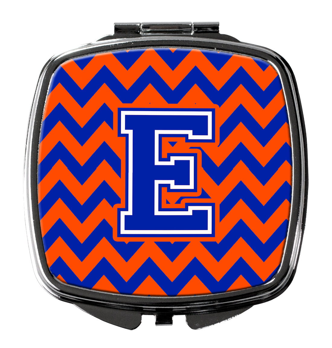 Letter E Chevron Orange and Blue Compact Mirror CJ1044-ESCM  the-store.com.