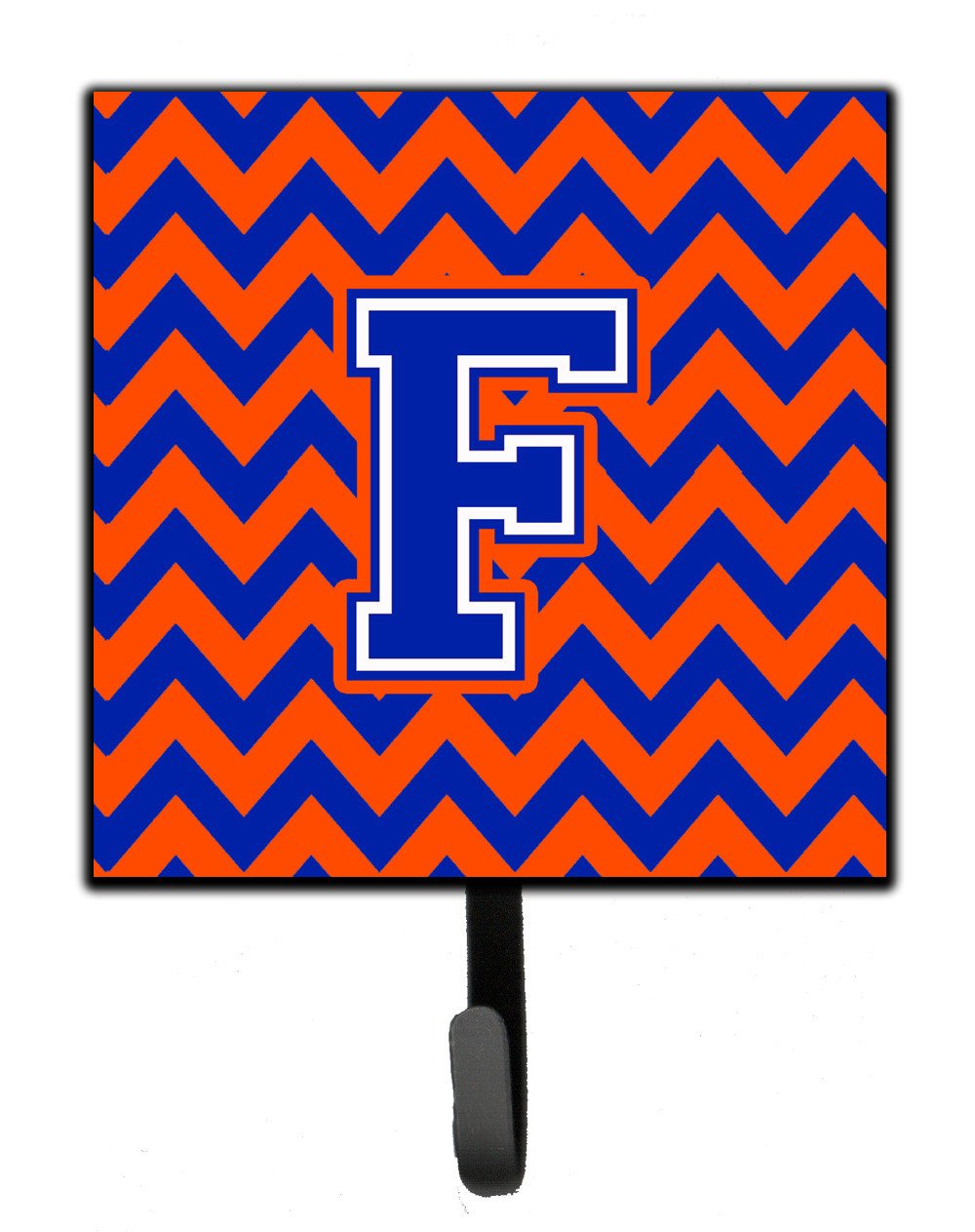 Letter F Chevron Orange and Blue Leash or Key Holder CJ1044-FSH4 by Caroline&#39;s Treasures