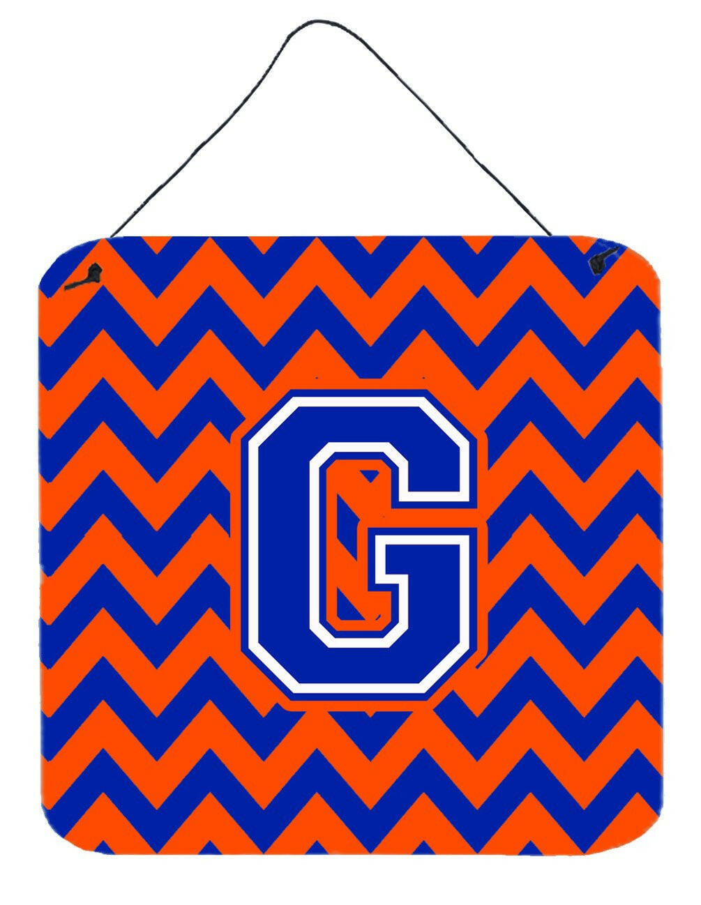 Letter G Chevron Orange and Blue Wall or Door Hanging Prints CJ1044-GDS66 by Caroline's Treasures