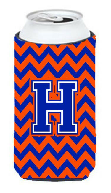 Letter H Chevron Orange and Blue Tall Boy Beverage Insulator Hugger CJ1044-HTBC by Caroline's Treasures