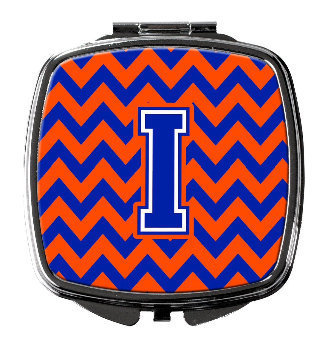 Letter I Chevron Orange and Blue Compact Mirror CJ1044-ISCM  the-store.com.