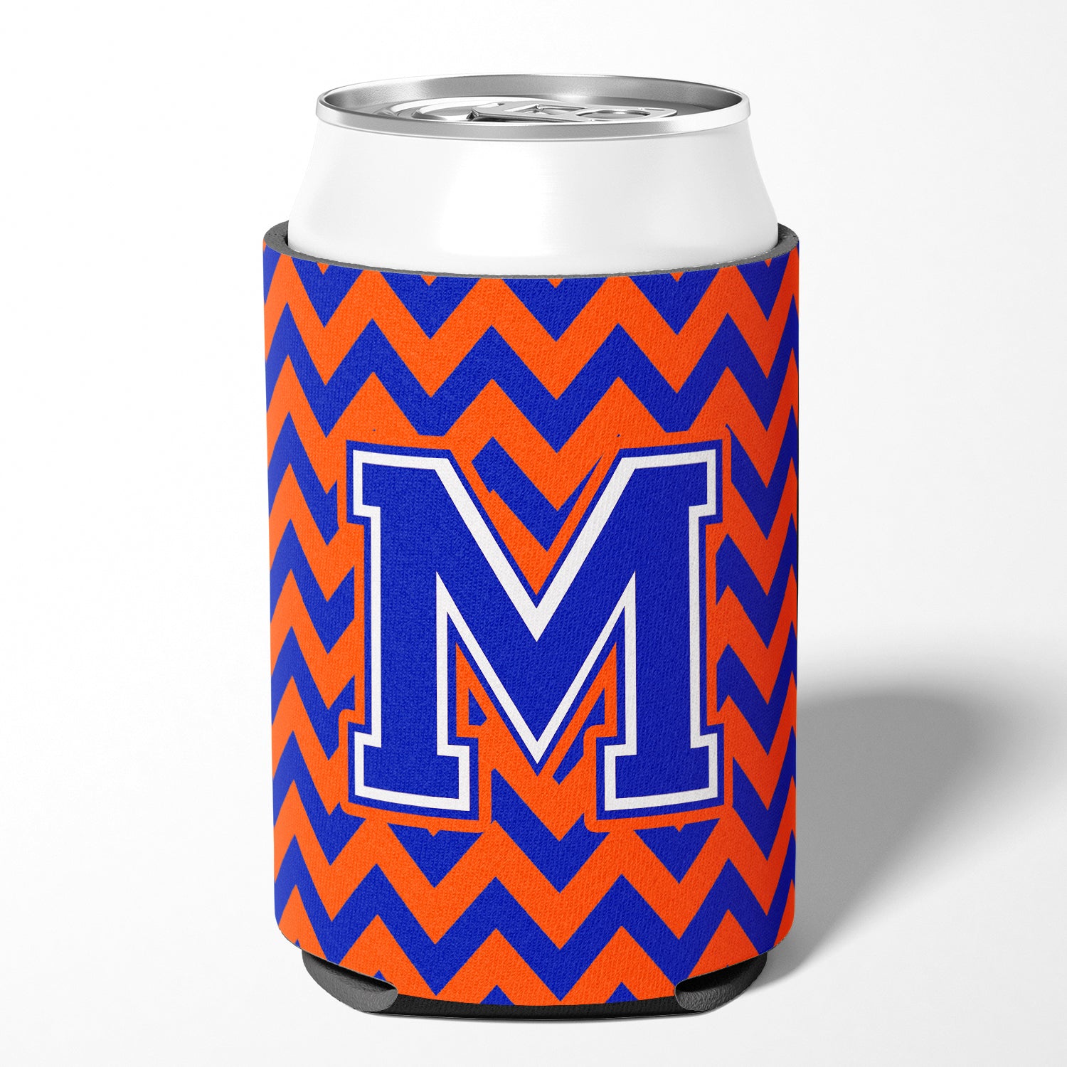 Letter M Chevron Orange and Blue Can or Bottle Hugger CJ1044-MCC.