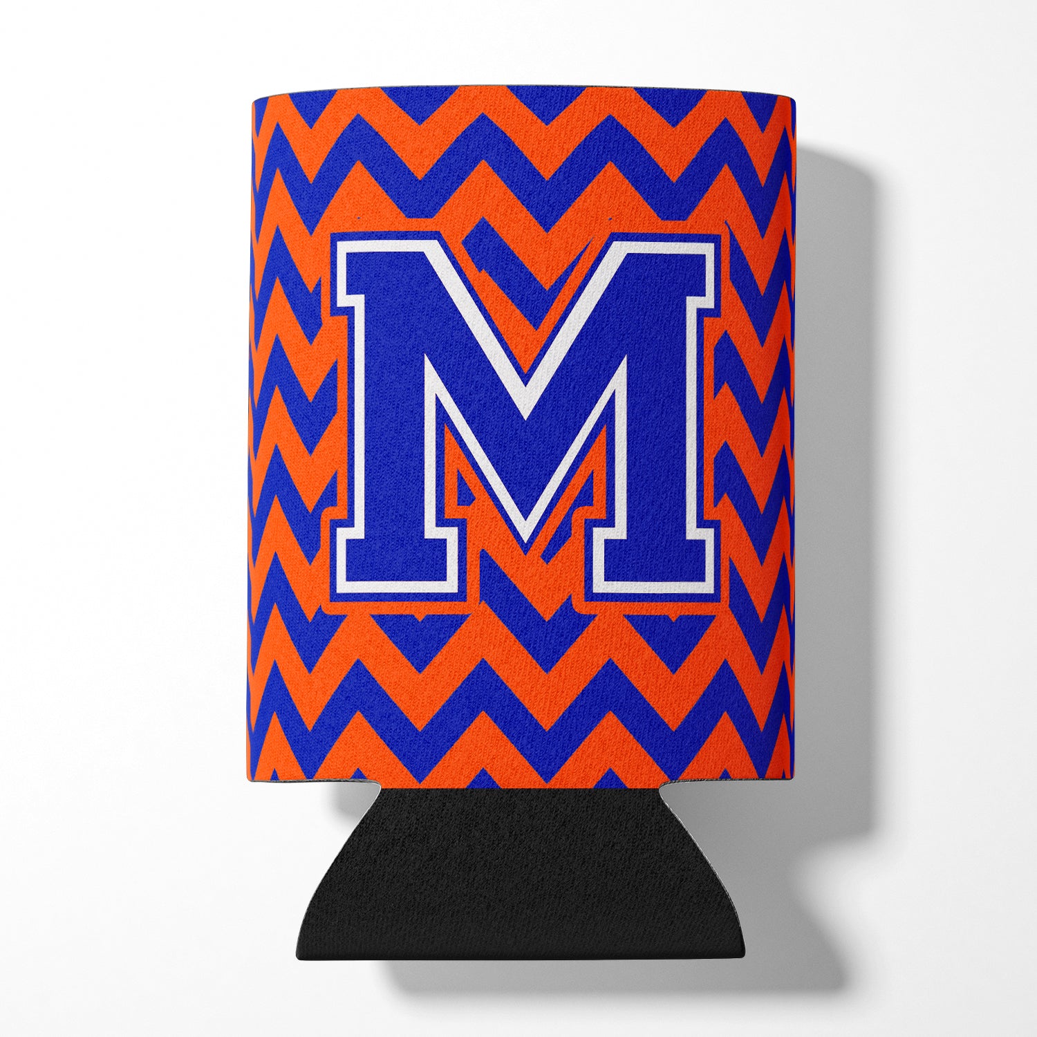 Letter M Chevron Orange and Blue Can or Bottle Hugger CJ1044-MCC.