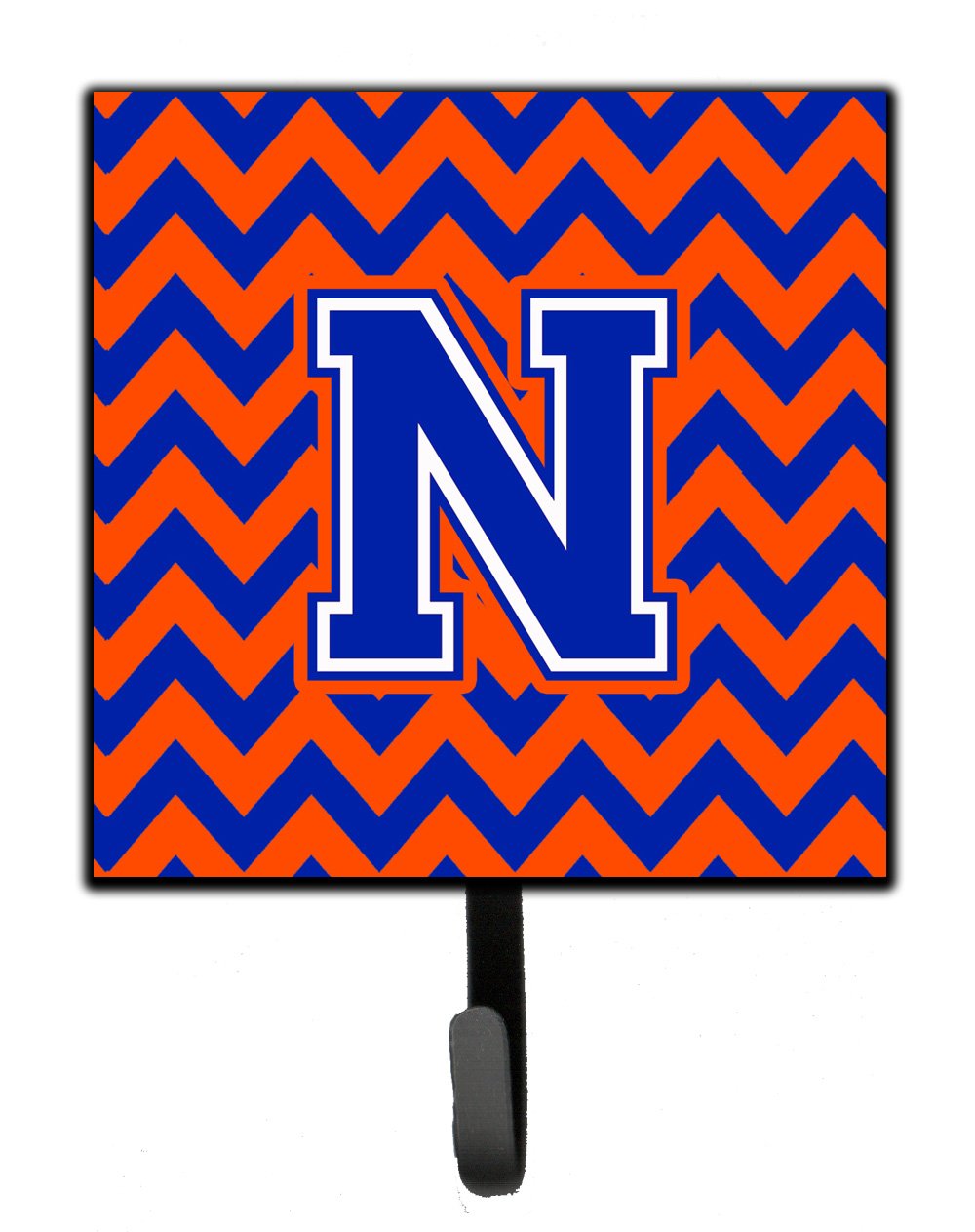 Letter N Chevron Orange and Blue Leash or Key Holder by Caroline's Treasures