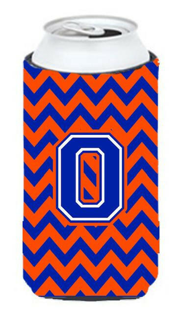 Letter O Chevron Orange and Blue Tall Boy Beverage Insulator Hugger CJ1044-OTBC by Caroline's Treasures