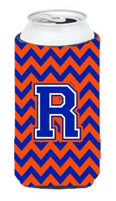 Letter R Chevron Orange and Blue Tall Boy Beverage Insulator Hugger CJ1044-RTBC by Caroline's Treasures