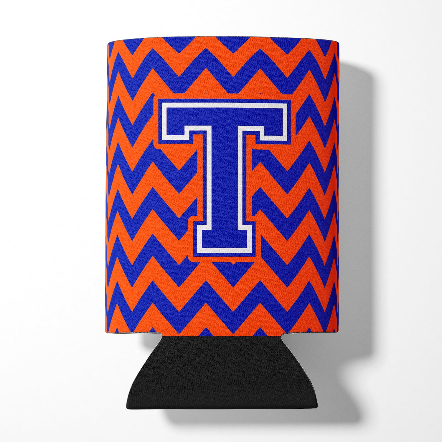 Letter T Chevron Orange and Blue Can or Bottle Hugger CJ1044-TCC.