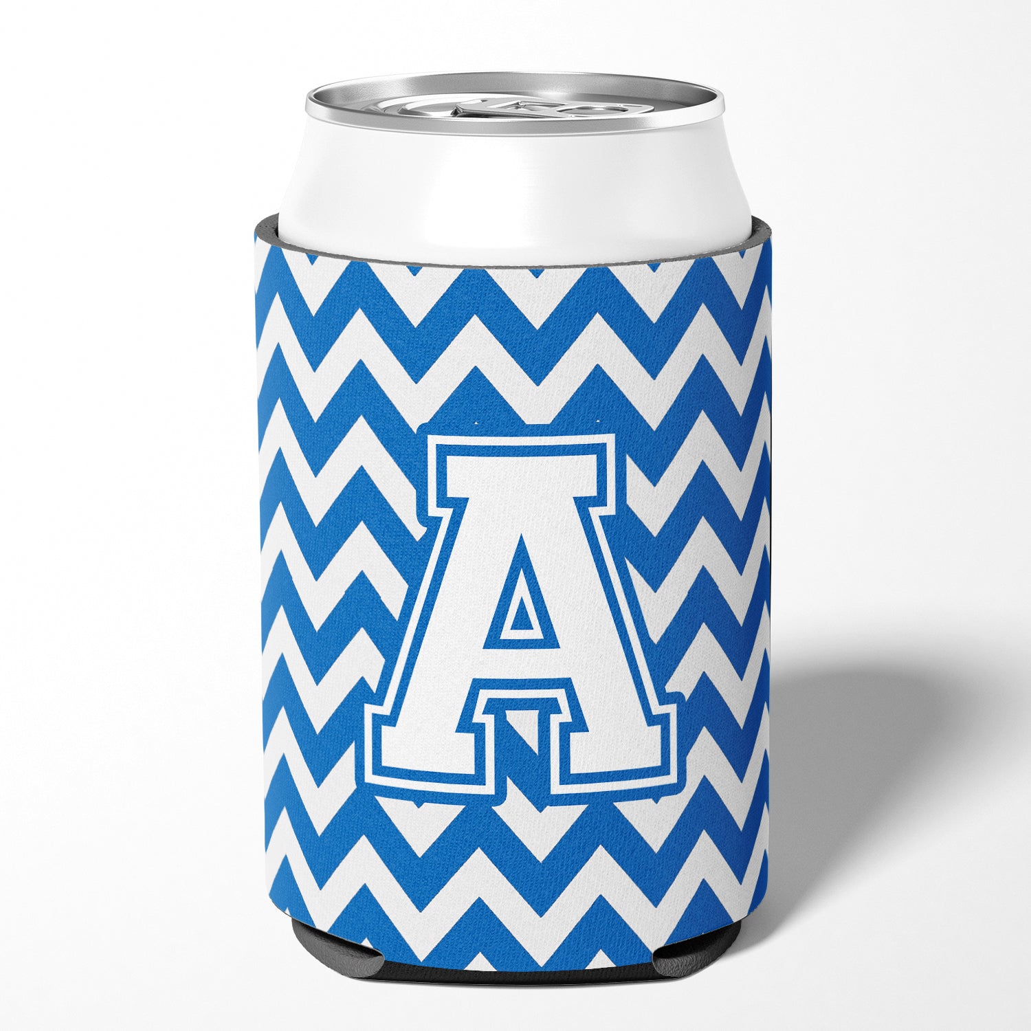 Letter A Chevron Blue and White Can or Bottle Hugger CJ1045-ACC.