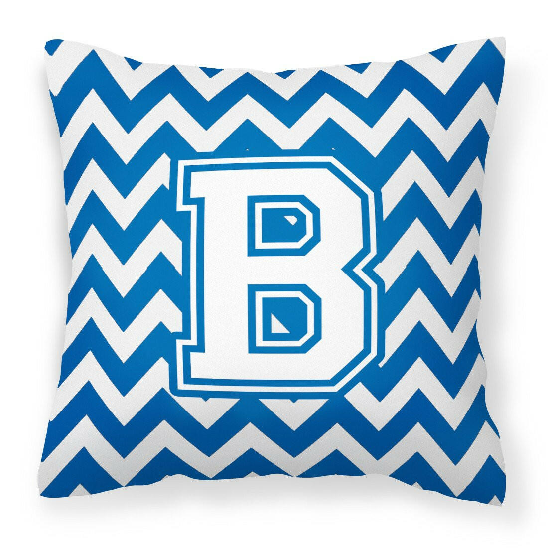 Letter B Chevron Blue and White Fabric Decorative Pillow CJ1045-BPW1414 - the-store.com