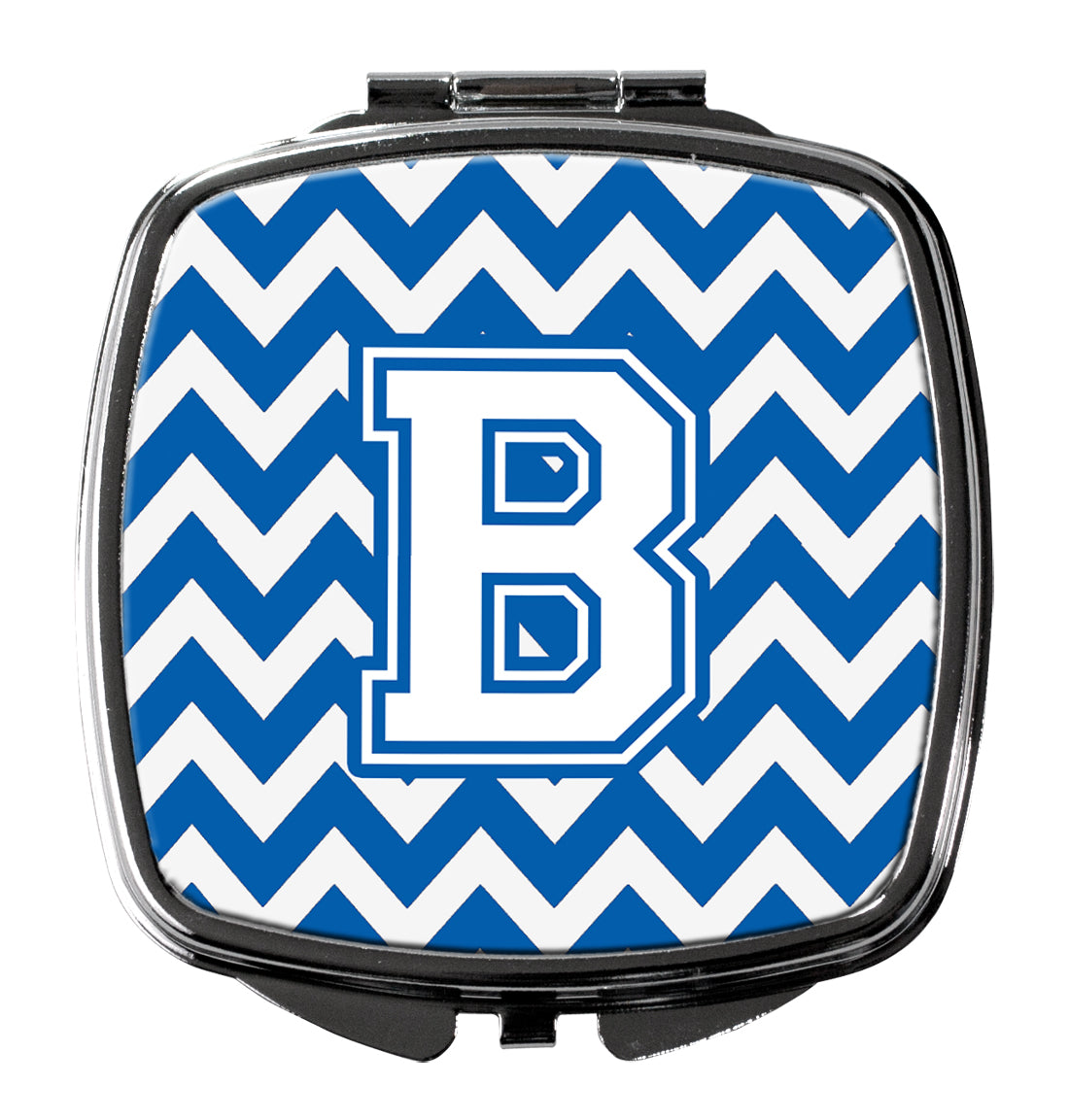 Letter B Chevron Blue and White Compact Mirror CJ1045-BSCM  the-store.com.