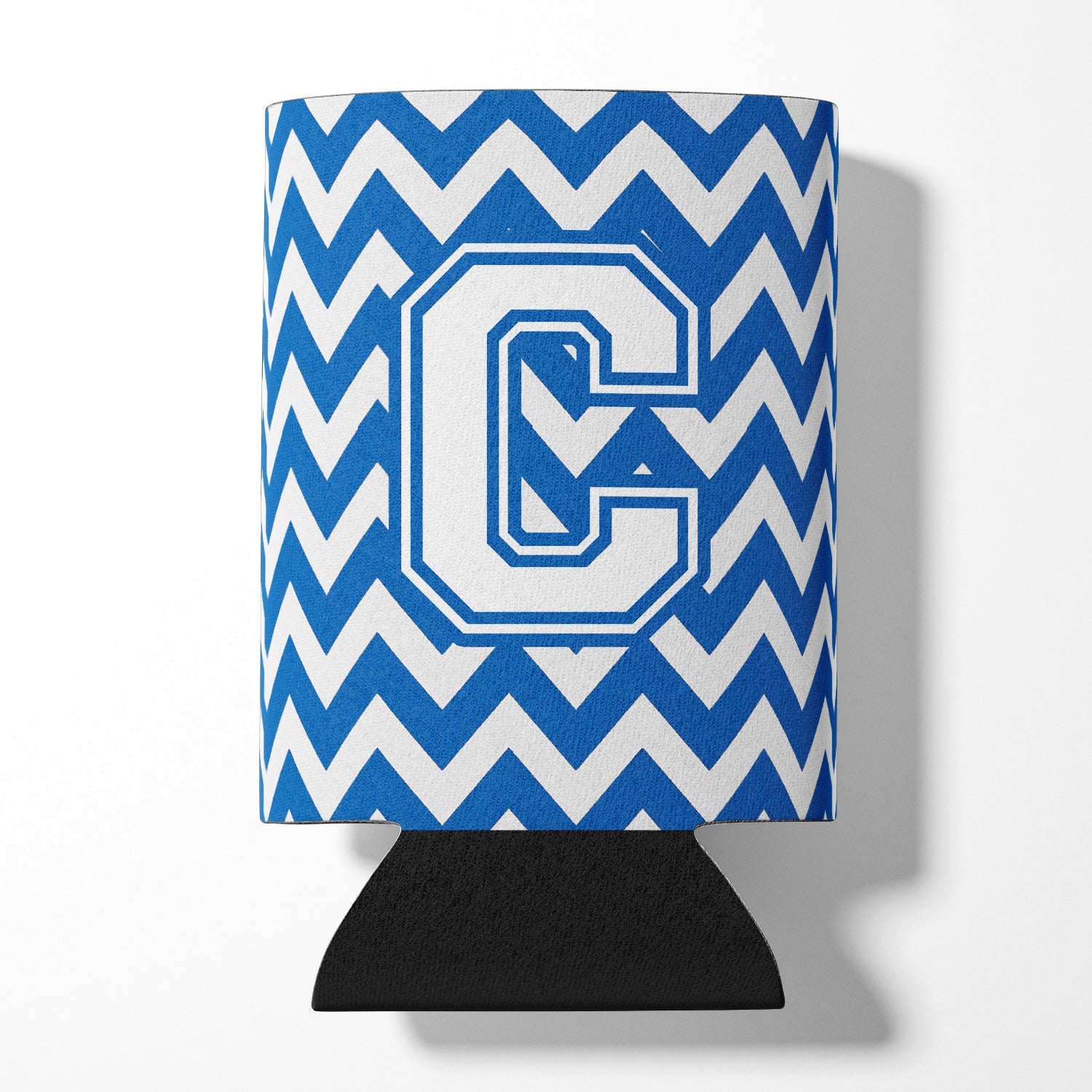 Letter C Chevron Blue and White Can or Bottle Hugger CJ1045-CCC.