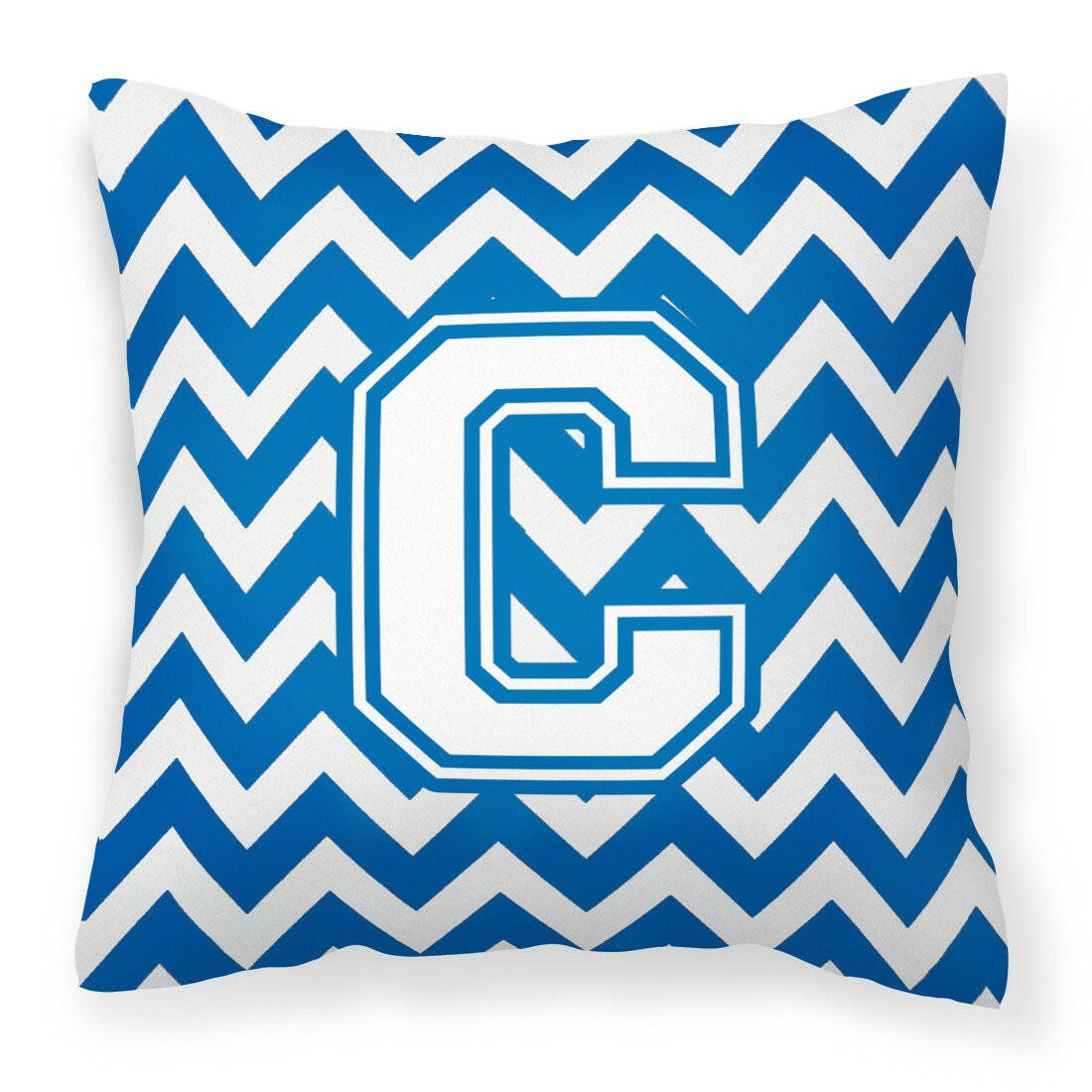 Letter C Chevron Blue and White Fabric Decorative Pillow CJ1045-CPW1414 - the-store.com