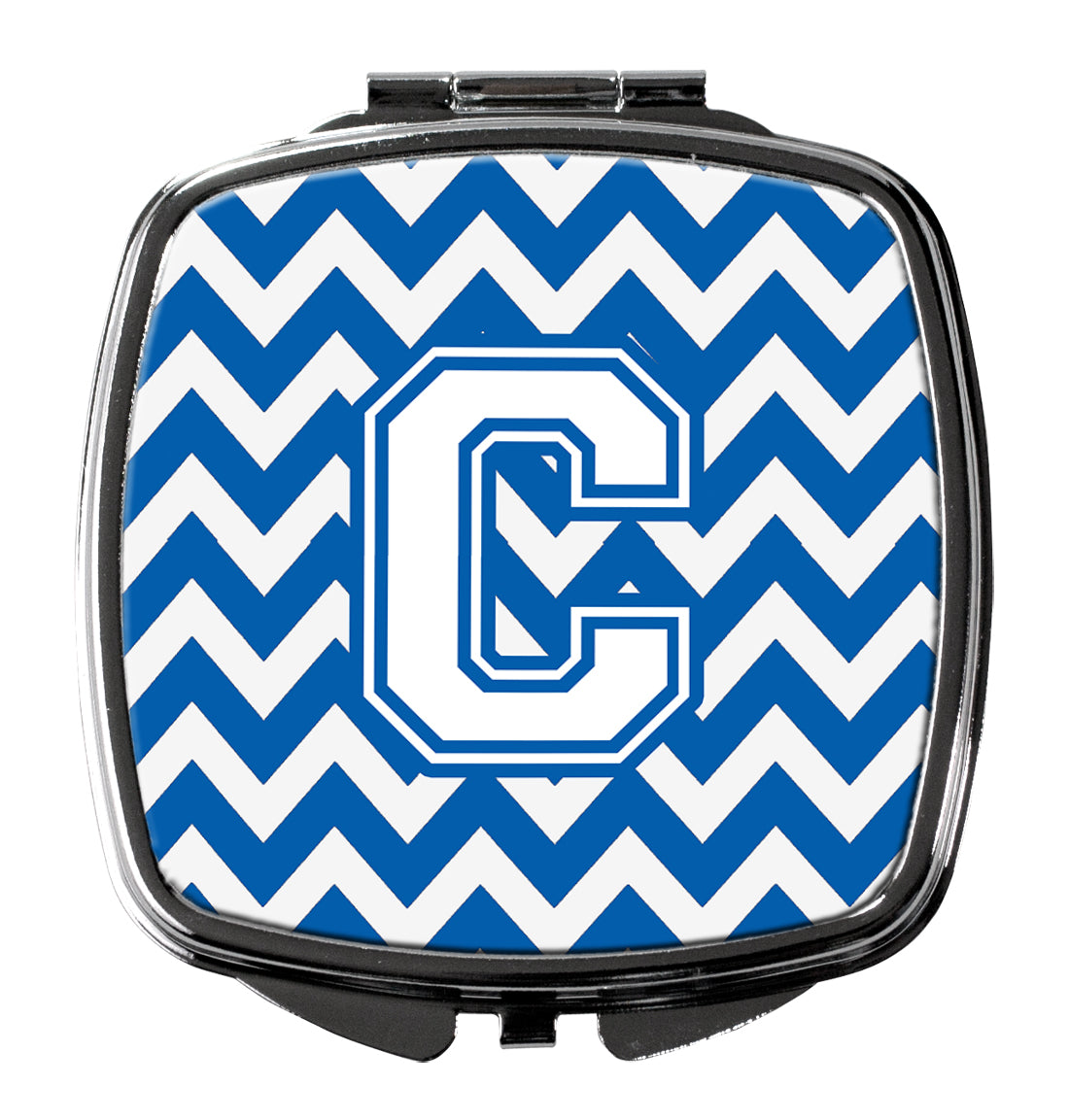 Letter C Chevron Blue and White Compact Mirror CJ1045-CSCM  the-store.com.